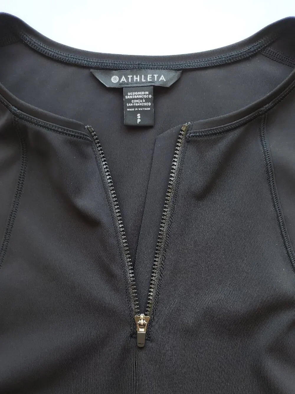 Athleta Ace Black Tennis Dress Sz Small Active Wear 1/4 Zip Sleeveless Golf - Picture 8 of 9
